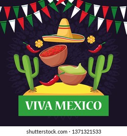 Viva mexico card cartoons