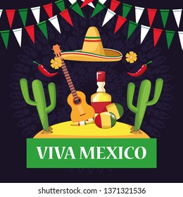 Viva mexico card cartoons