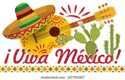 Vector Viva Mexico Bright Poster Design Stock Vector (Royalty Free ...