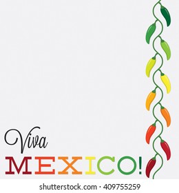 Viva Mexico chilli card in vector format.
