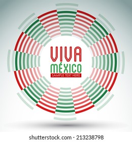 Viva Mexico, Circular geometrical design. Diagram - ready for your text