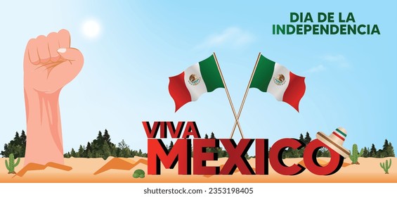 Viva Mexico, Dia de la Independencia or Independence Day Translation: September 16, Long live Mexico, Independence Day!