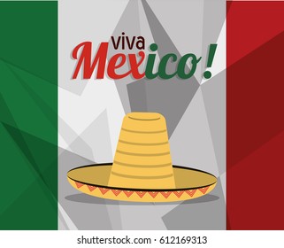 viva mexico greeting flag hat concept