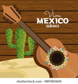 viva mexico guitar and cactus viva mexico graphic