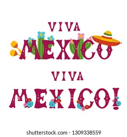 Viva Mexico hand drawn lettering design vector illustration perfect for advertising, poster, announcement, invitation, party, greeting card