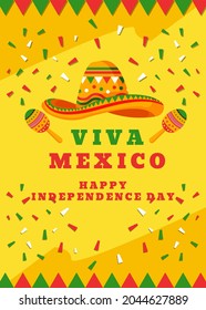 Viva Mexico Happy Unabhängigkeit Tag senkrechte Banner