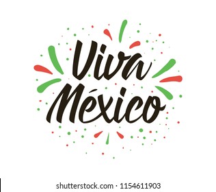 Viva Mexico. Mexico independence day. 16 september. Vector typography.