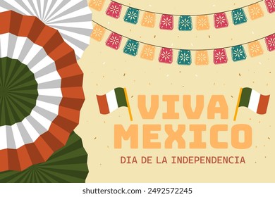 viva mexico independence day background illustration