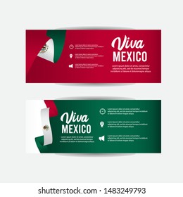 Viva mexico independence day design template. design for banner; greeting cards or print.