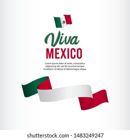 Viva Mexico independence day vector template. Design illustration for banner, advertising, greeting cards or print. Design happiness celebration.; 