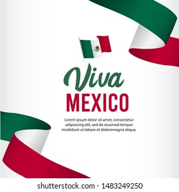 Viva Mexico independence day vector template. Design illustration for banner, advertising, greeting cards or print. Design happiness celebration.; 