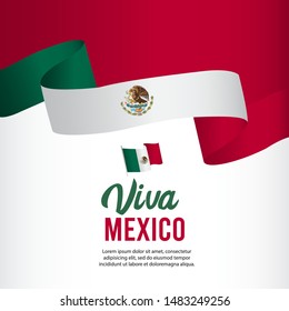 Viva Mexico independence day vector template. Design illustration for banner, advertising, greeting cards or print. Design happiness celebration.; 