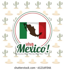 Viva Mexico Invitation Flag Map Party Stock Vector (Royalty Free ...