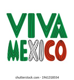 Viva Mexico Lettering Colorful Handdrawn Stock Stock Vector (Royalty ...