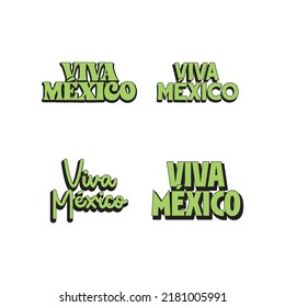 Viva Mexico lettering sign. Styled retro design. Mexican latino calligraphy design.