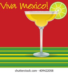 "Viva Mexico!" Margarita card in vector format.