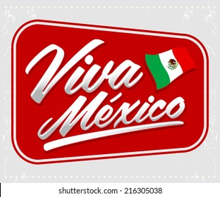 Viva Mexico - mexican holiday lettering - icon emblem vector decoration