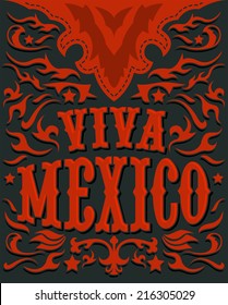 Viva Mexico - mexican holiday poster - western style 