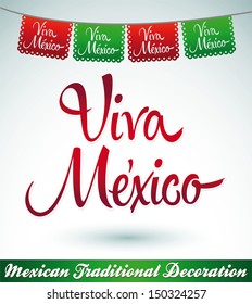 Viva Mexico - mexican holiday vector decoration