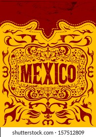 Viva Mexico - mexican holiday vector poster - Grunge effects can be easily removed