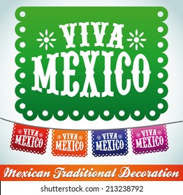 Viva Mexico - mexican holiday vector decoration