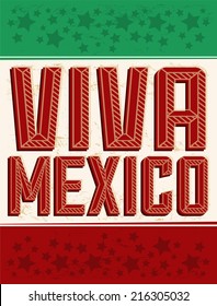 Viva Mexico - mexican holiday vector sign decoration 