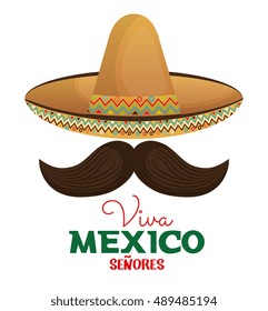 viva mexico moustache and hat design