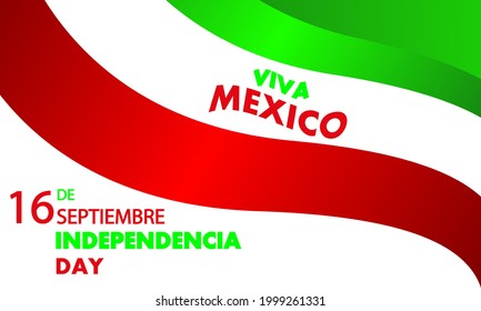 Viva mexico on the mexico flag for independence day, vector art illustration.