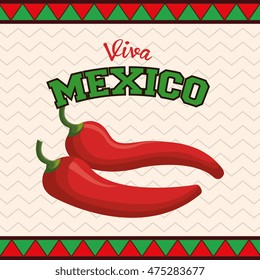 viva mexico poster chili pepper icon vector illustration design