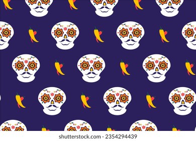 Viva Mexico. Seamless pattern on an isolated background.