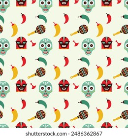 Viva Mexico Seamless Vector Pattern Design