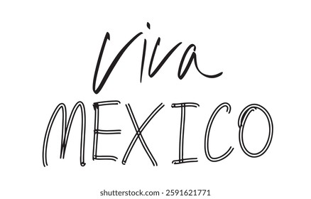 viva mexico text font calligraphy hand written lettering script black color object icon mexican country national cinco de mayo may month 2025 year sombero holiday festival viva mexico event poster 