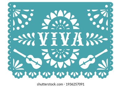 Viva Papel Picado Mexican Banner, cut file