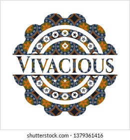 Vivacious arabic badge background. Arabesque decoration.