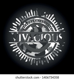 Vivacious on grey camo pattern