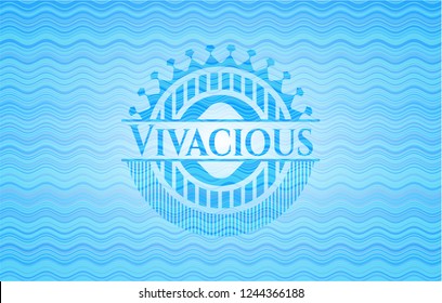 Vivacious water wave concept badge background.