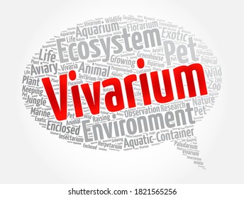 Vivarium message bubble word cloud collage, concept background