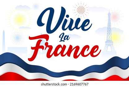 Vive La France Lettering Design Vector Stock Vector (Royalty Free ...