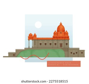 Vivekananda Rock Memorial - Kanyakumari - Tamilnadu - Stock Icon as EPS 10 File