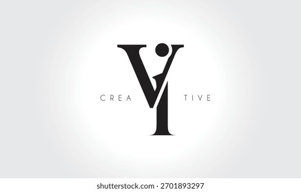 VIvi Elegantes Serif-Monogramm-Logo - Typografisches Buchstabenzeichen in Großbuchstaben mit luxuriösem Kleinbuchstaben für modernes Branding