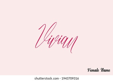 Vivian-Female Name Cursive Typography Dork Color Text
