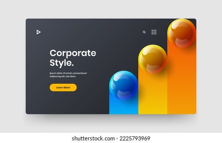Vivid 3D balls pamphlet illustration. Premium poster vector design template.