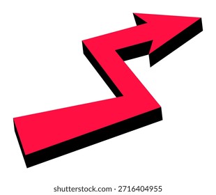 Lebhafter roter 3D-Pfeil, der Wachstum und Fortschritt symbolisiert. ideal für Geschäfts- und Finanzthemen.