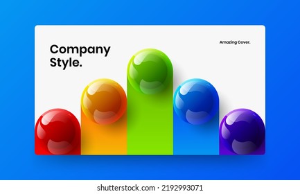 Vivid 3D spheres placard template. Simple leaflet vector design illustration.