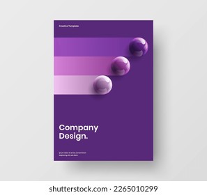 Vivid 3D spheres presentation template. Bright corporate cover vector design layout.