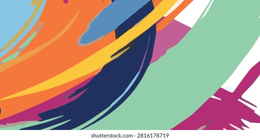 Vivid abstract artwork featuring bold, dynamic brushstrokes in vibrant colors, perfect for creative projects and artistic inspiration.