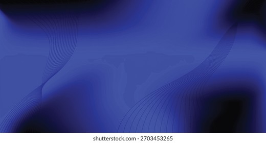 Gradiente azul abstrato vívido com curvas de ondas suaves e padrões de linha sutis, criando um plano de fundo moderno suave ideal para arte digital, apresentações e projetos de design.
