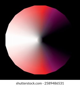 A vivid abstract circular shape with a gradient transitioning from red to black. Ideal for designs, backgrounds, or mood-setting visual elements.