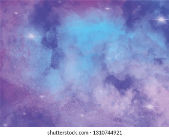 Vivid, abstract and colorful background vector illustration. Colors of the year. Soft colors. Night sky with stars.