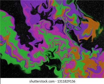 Vivid, abstract and colorful psychedelic background vector illustration. Colors of the year.